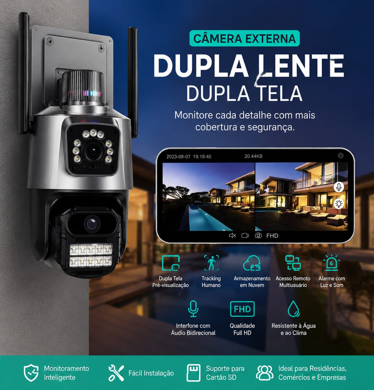 CAMERA WI-FI CASA INTELIGENTE PREMIUM